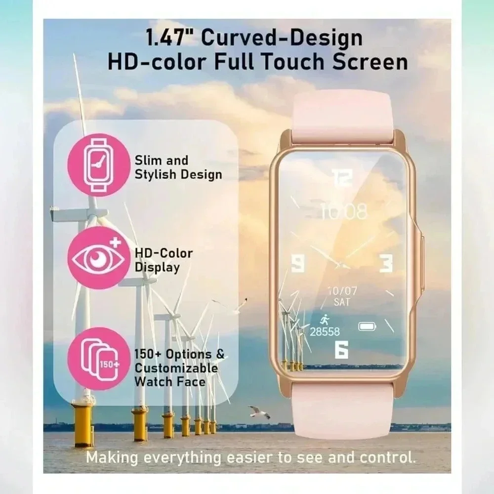 Fitness Watch Waterproof Bluetooth Sleep Heart Rate ECG Pressure Oxygen Like New